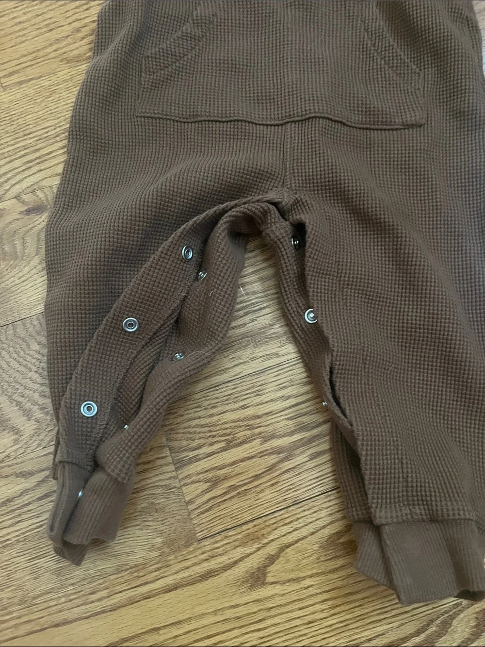 Carter's Brown Ribbed Overalls with Front Pocket and Thanksgiving T shirt